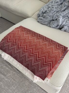 Missoni Red Chevron Fringe Throw